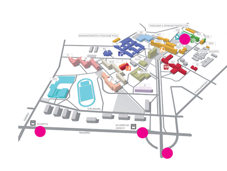 Mapka stanovišť v okolí ČZU Mapka stanovišť v okolí ČZU